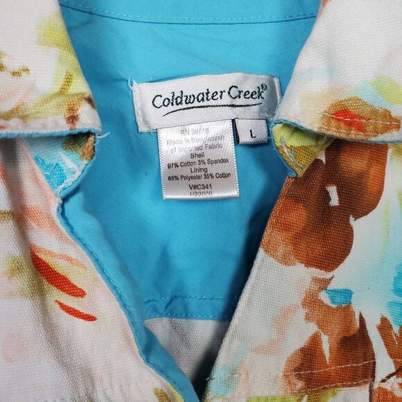 Coldwater Creek Floral Print Blazer Jacket Size L - Picture 5 of 6
